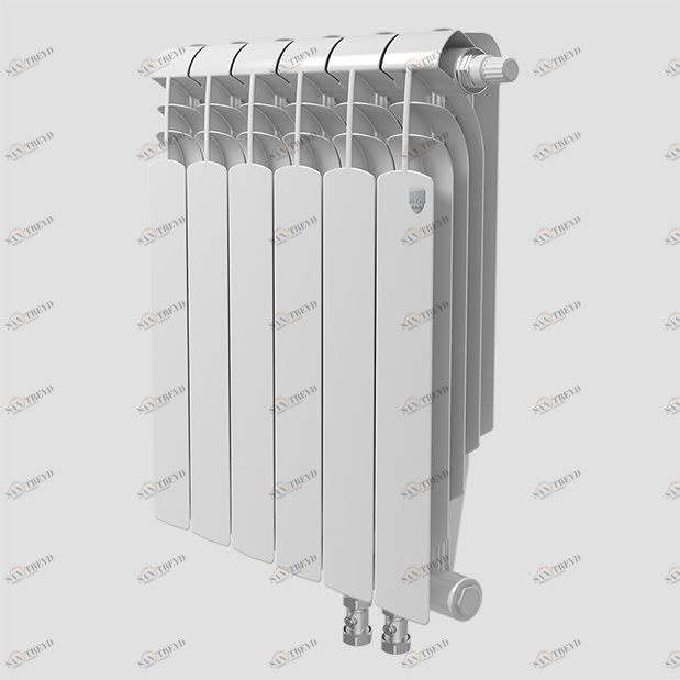 Биметаллический радиатор с нижним правым подключением Vittoria Super 500 VD - 4 секции Royal Thermo sun-id-646015