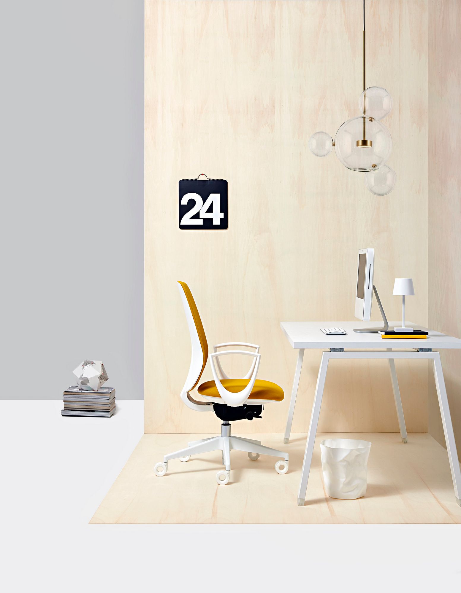 Офисное кресло с регулируемой высотой и сеткой с 5 спицами Diemme Кожа ARCH-00025677 - Вид №3