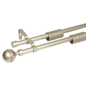 Карниз двухрядный раздвижной Шар d19/16 мм 160-320 см сталь цвет бежевый 88873923 STLM-2137397