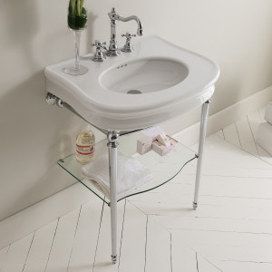 FL3090 3SC Консоль Florian с умывальником LA12, сифоном и полотенцами Classico