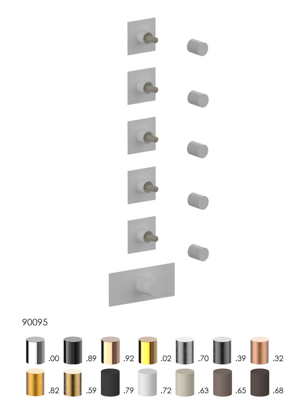Термостатический смеситель для душа с 6 отверстиями Rubinetterie Frattini отдельная эстетика ARCH-00121846 - Вид №15