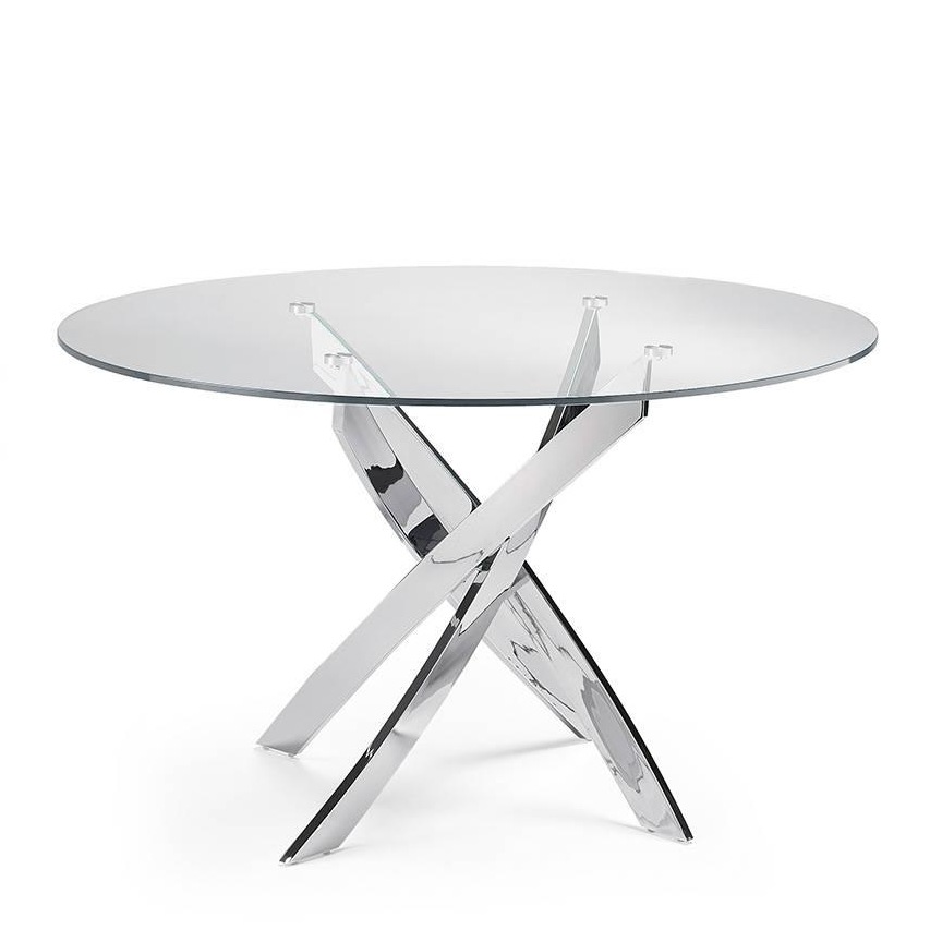 063194 Стол обеденный стеклянный Ø120 Angel Cerda F2133  - Вид №1