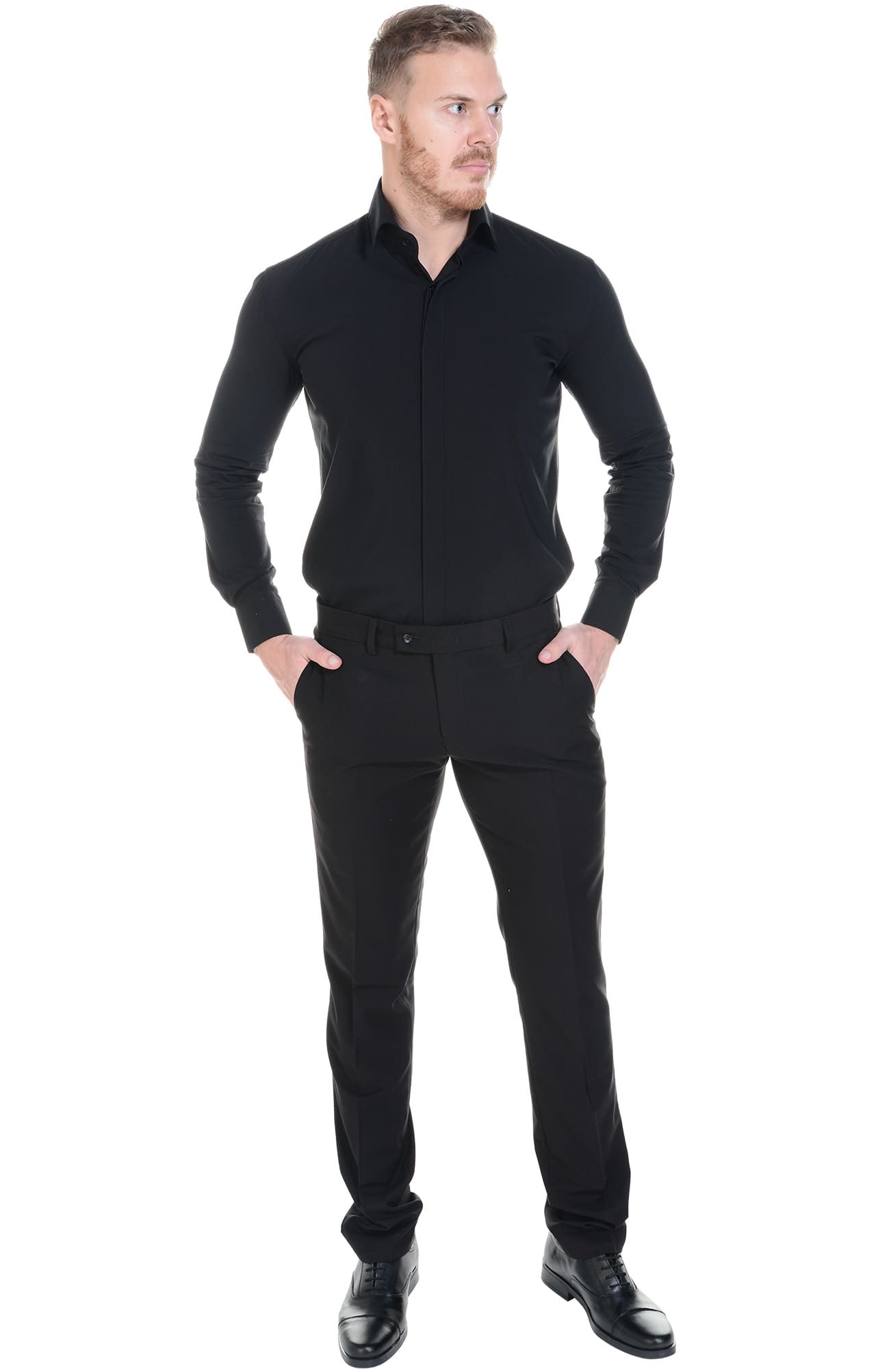 62474 Рубашка мужская  black El-Risto  Корпоративная одежда  размер 39/176-182  - Вид №9