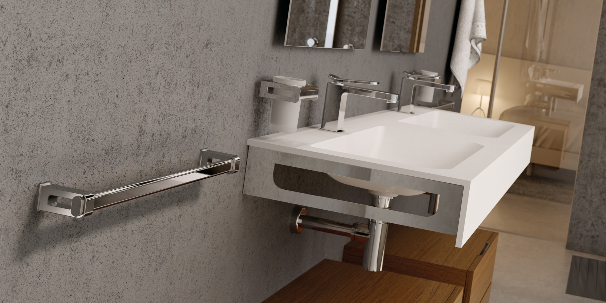 Sonia Полотенцедержатель 300 мм настенный Nakar Хром 118809 - Вид №1