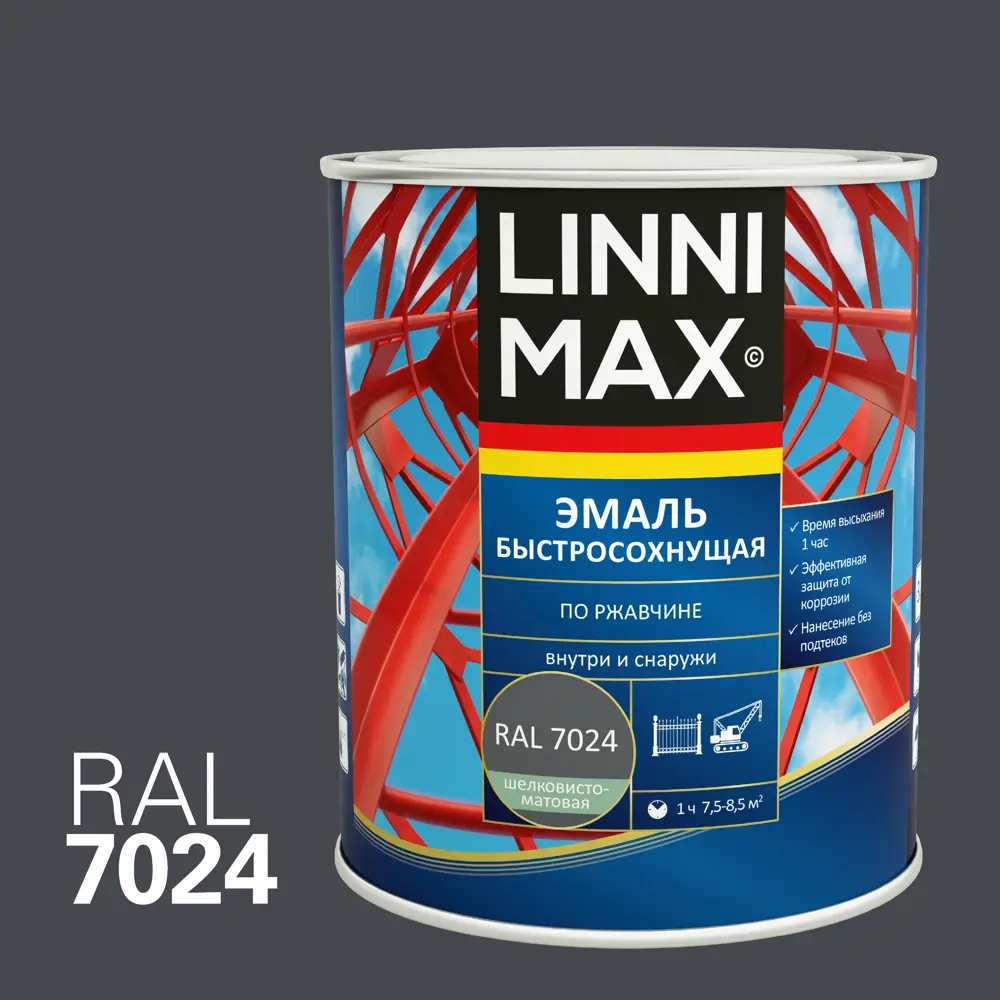 LINNIMAX Грунт-эмаль 3 в 1 по ржавчине - антикоррозийная защита металла 89379726 STLM-1565116