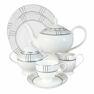 Сервиз чайный фарфоровый белый на 12 персон, 40 предметов "Шенонсо" ANNA LAFARG EMILY ШЕНОНСО 00-3946881 Белый
