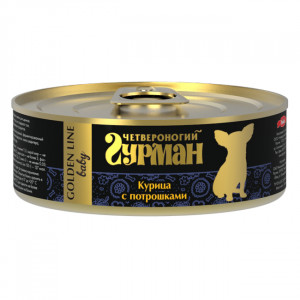 ПР0024818 Корм для щенков Курица, потрошки в желе конс. 100г ЧЕТВЕРОНОГИЙ ГУРМАН