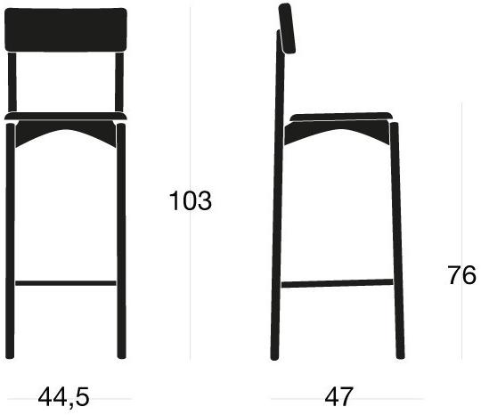 SIPA Барный стул из дерева с подставкой для ног Spam sun-id-1496461 - Вид №2