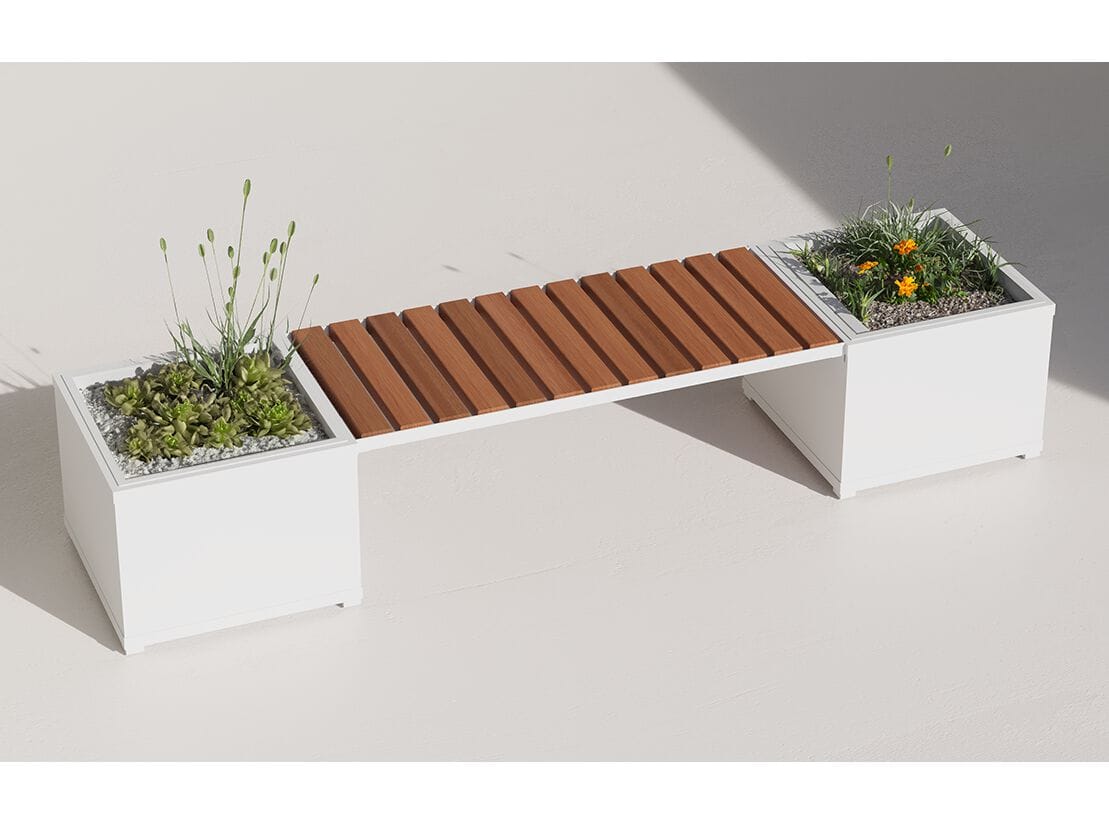 Металлическая скамейка со встроенной плантатором DIMCAR ARCH-00146589