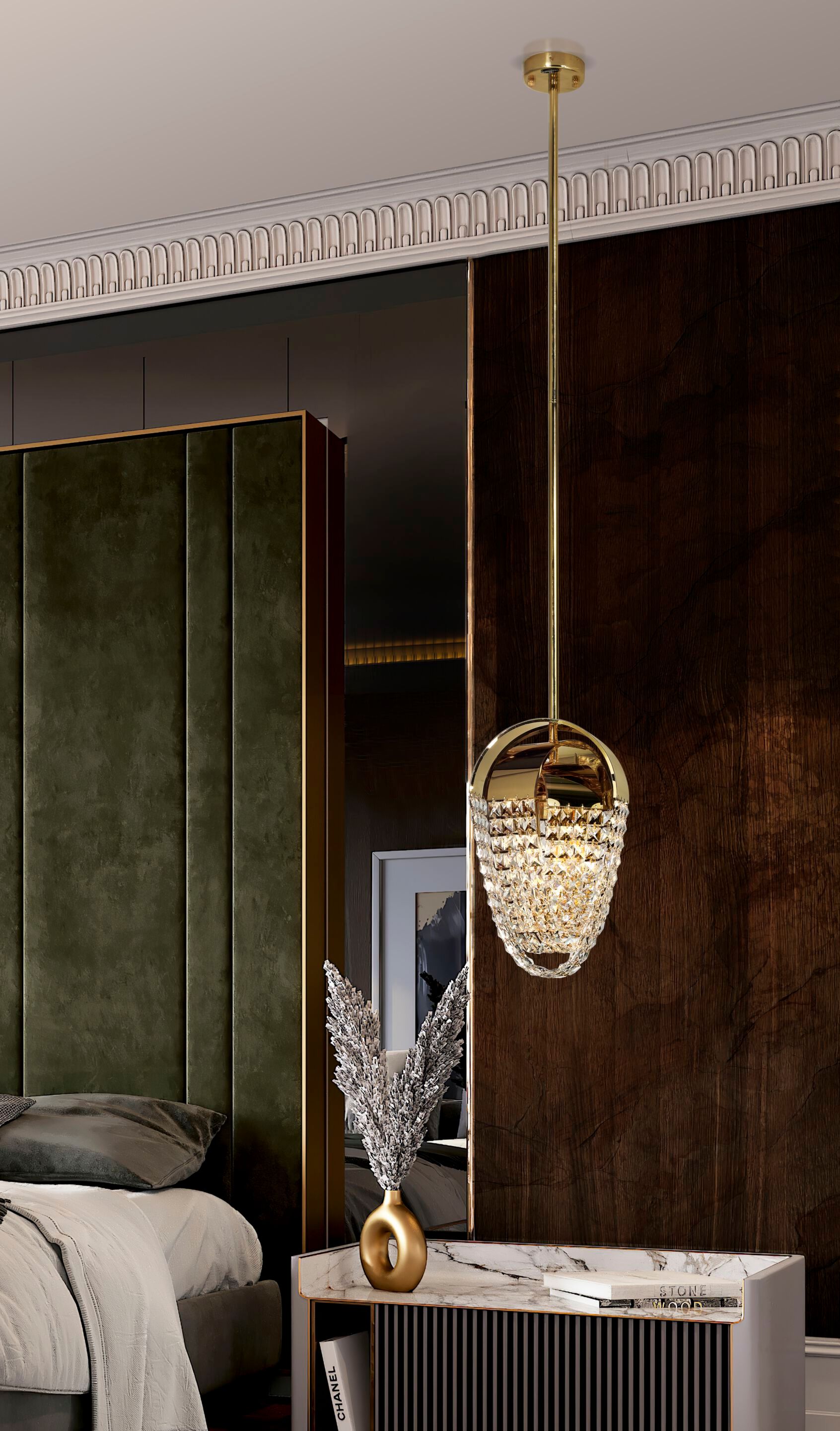 Подвесной светильник из нержавеющей стали с кристаллами K-Lighting Belisama ARCH-00054837 - Вид №1