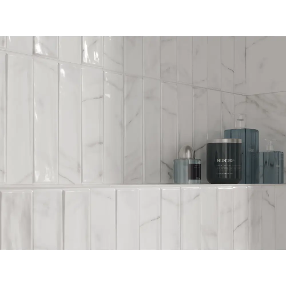 Плитка настенная KREAFORTA Cascada Рельеф 29.8x59.8 см 1.425 м² глянцевая цвет белый STLM-2092114 - Вид №10