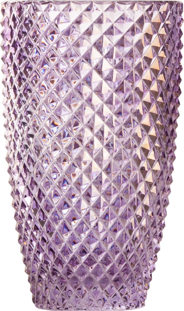 10636349 Cristal de Paris Ваза Cristal de Paris "Диамант" 25см (фиолетовая) Хрусталь