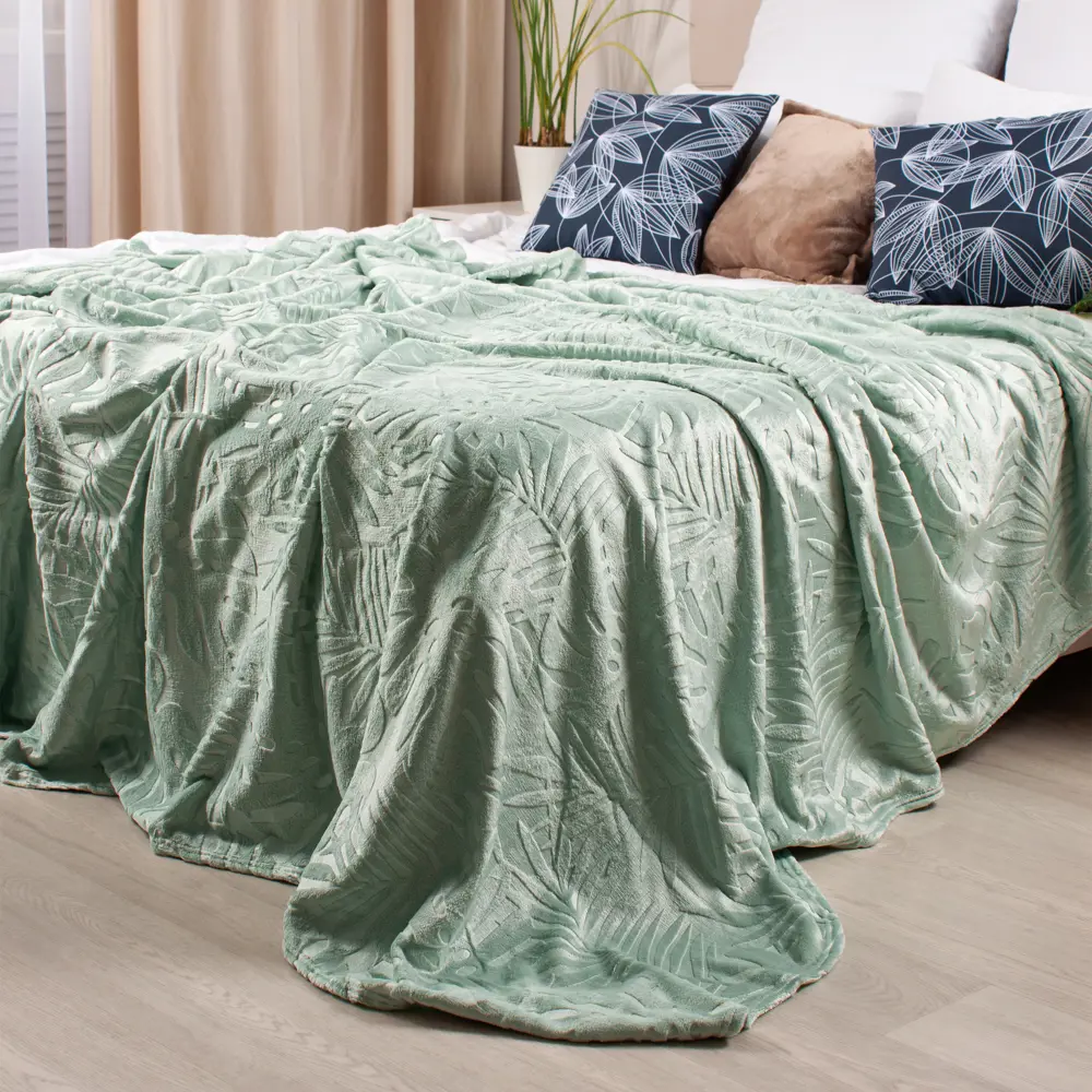 Плед Savane 200x220 см микрофибра цвет зеленый Ardenza STLM-2102455 - Вид №3
