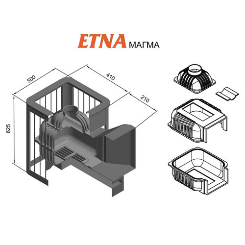 Печь каменка для бани Этна Магма 14 (ДТ-3С) 4649 - Вид №1