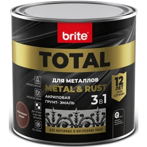 Грунт-эмаль 3 в 1 Total цвет коричневый 0.75 л