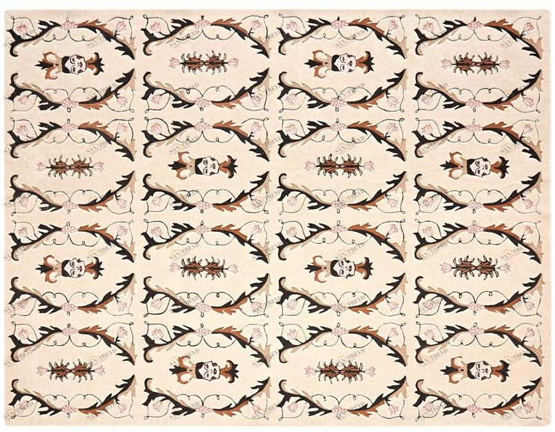 GAN Прямоугольный шерстяной коврик ручной работы с рисунком Dreams sun-id-1429850