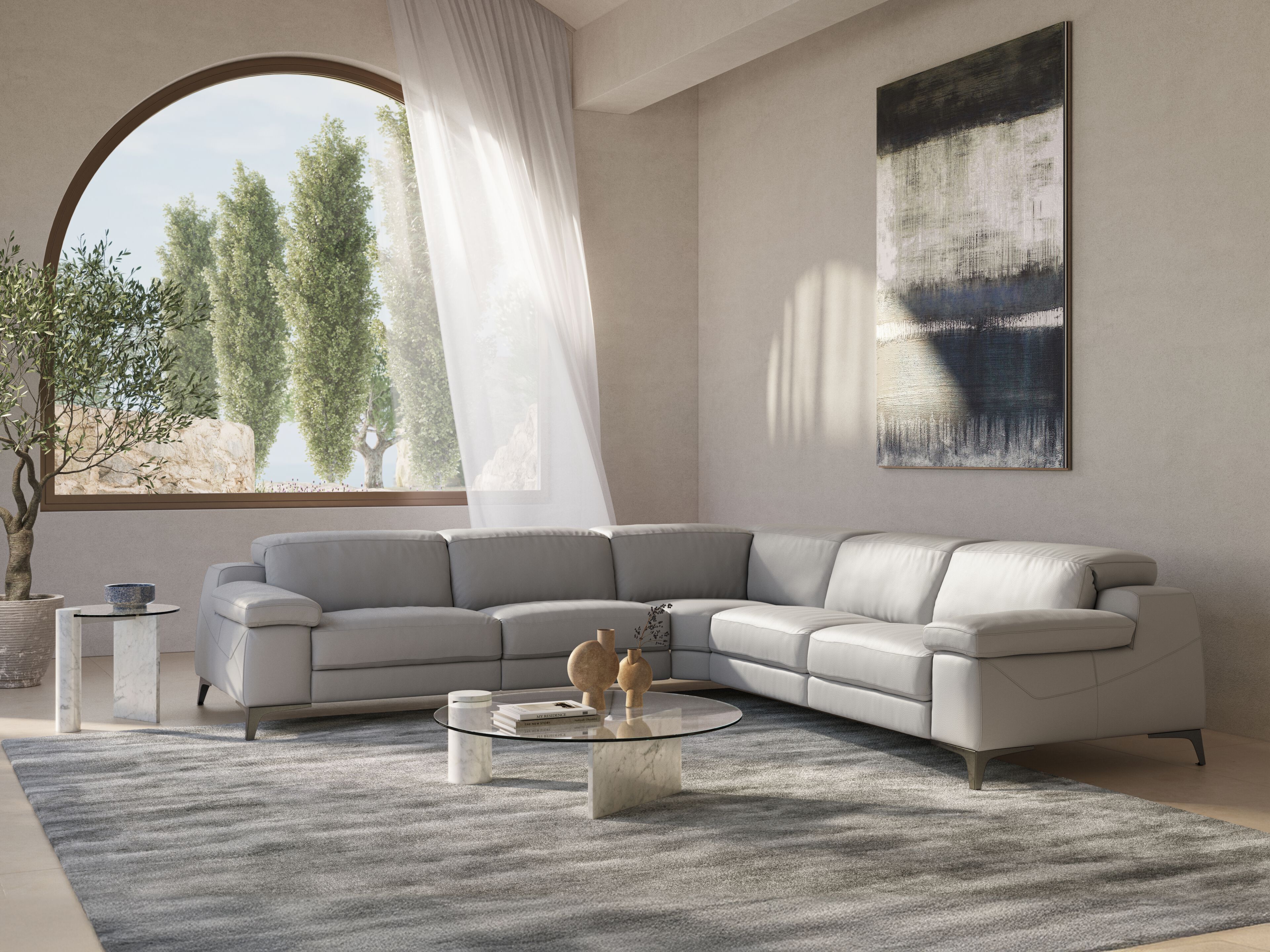 Угловой диван из ткани с электрическим движением Natuzzi Italia DUCA ARCH-00126580 - Вид №4