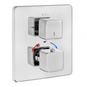 102167216-kde  Термостатическая скрытая группа для поверхностного монтажа смесителя для ванны / душа - 2 способа