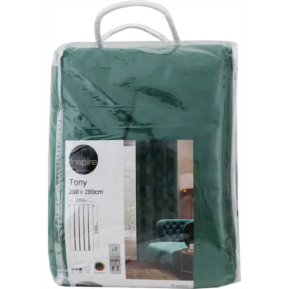 INSPIRE Штора Tony Exotic с волнообразным дизайном 200x280 см изумруд 84757164 STLM-0054658 - Вид №7