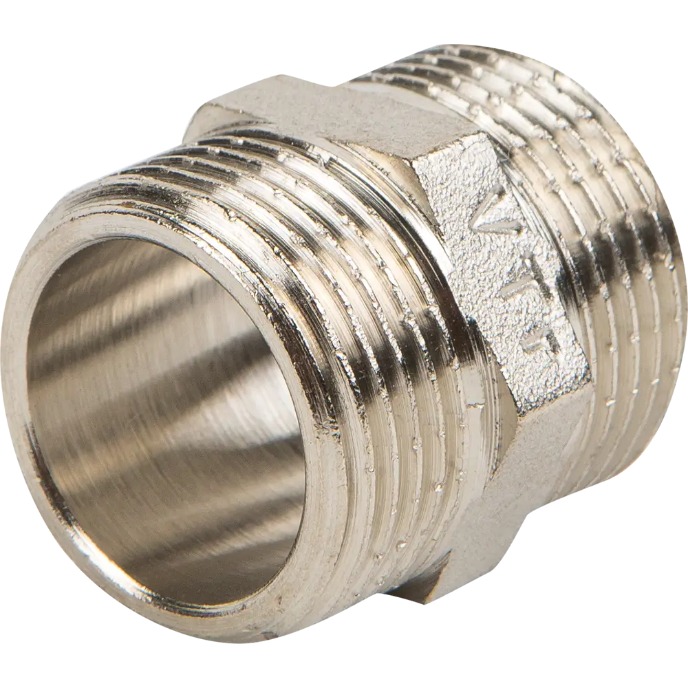Ниппель Valtec наружная резьба 3/4" никелированная латунь VTr.582.N.0005 STLM-2179226