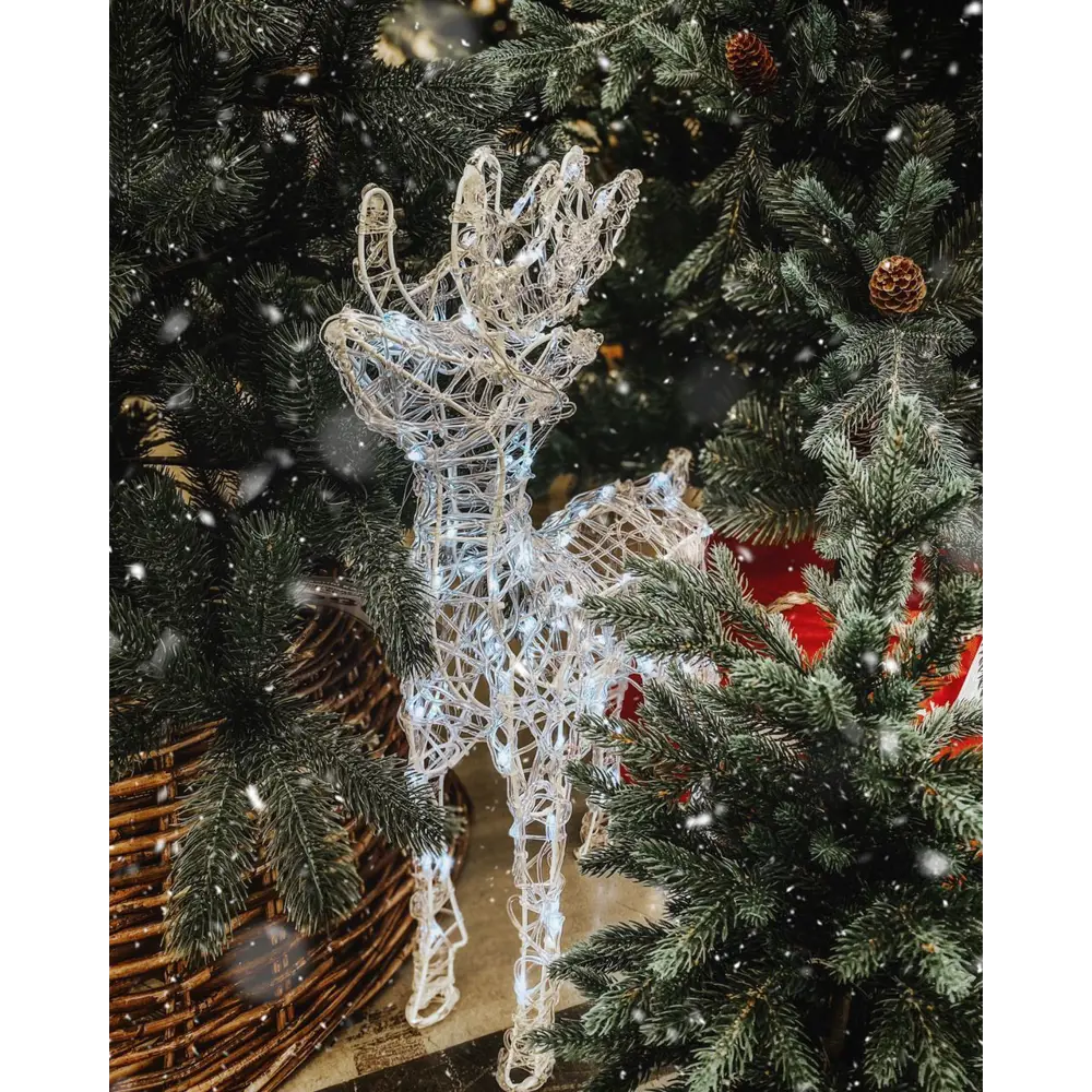 17861659 Электрогирлянда-фигура «Олень» 80 LED ламп, 60 см, белый свет, для улицы STLM-0949872 Santreyd  - Вид №5