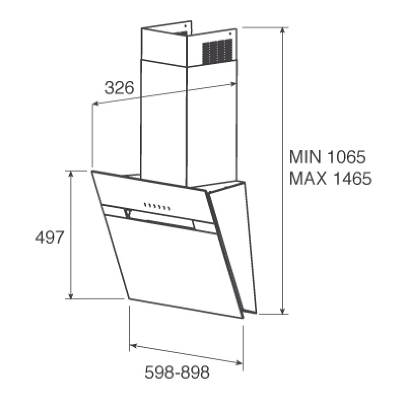 1106554 Вытяжка наклонная Jetair BONNY WH 60 A белый STDN-0096322 - Вид №11