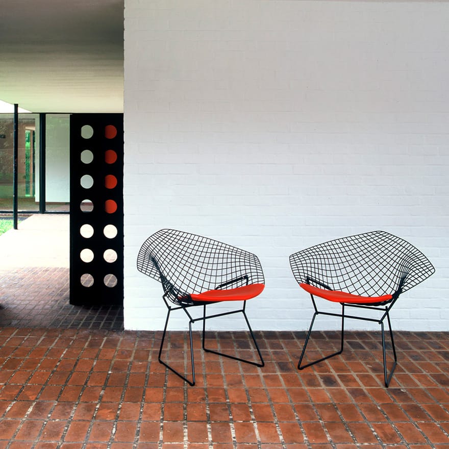 Стальное кресло с мягким сиденьем Knoll Bertoia ARCH-00010678