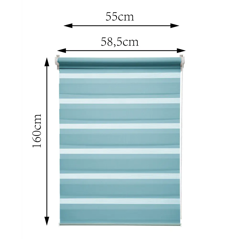 INSPIRE Peter - Рулонная штора день-ночь бирюза 55x160 см 85225667 STLM-0060101 - Вид №2