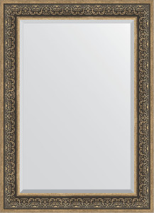 BY 3475 Зеркало с фацетом в багетной раме - вензель серебряный 101 mm EVOFORM Exclusive