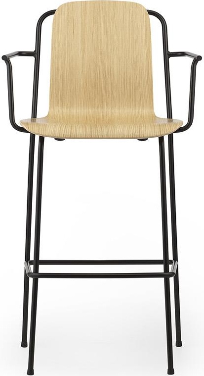 601960 Барное кресло Studio 75 см Черная сталь / дуб Normann Copenhagen  - Вид №1