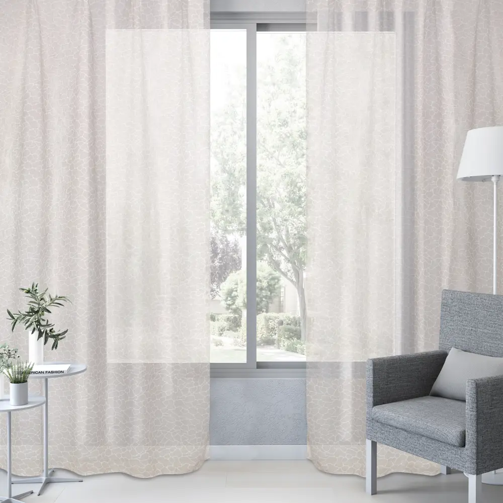 Тюль на ленте Zaragoza 250x280 см цвет бежевый 83406955 STLM-2095168 INSPIRE  - Вид №3