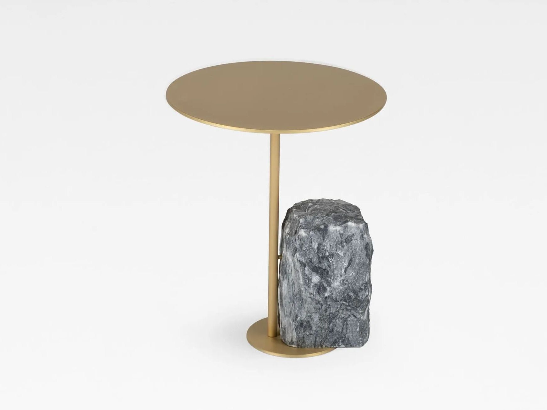 Круглый журнальный столик из латуни и мрамора Порторо Greenapple PICO ARCH-00132826