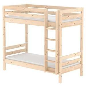 Кровать Flexa Classic высокая двухъярусная с прямой лестницей, лакированная, 200 см