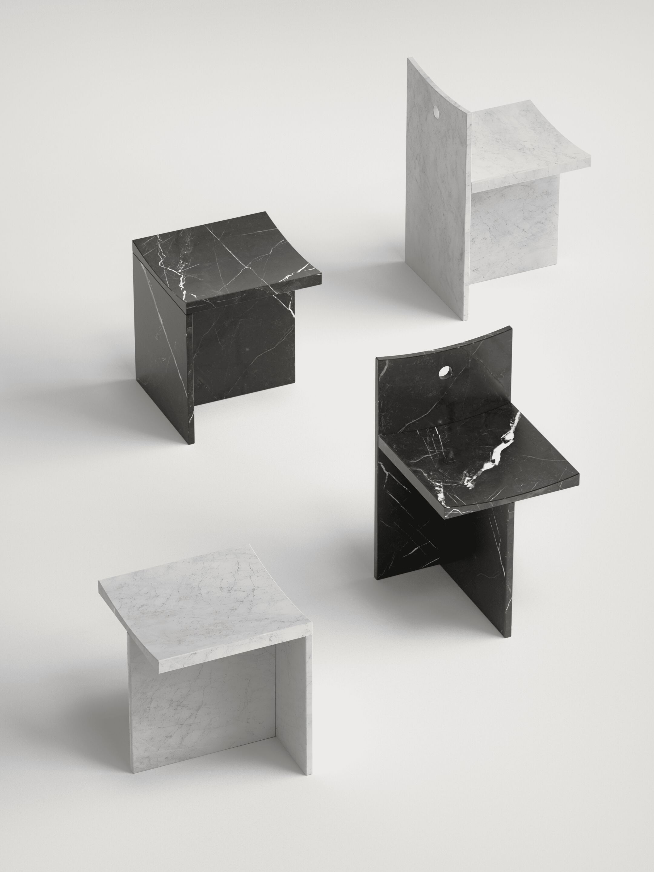 Кресло с низкой спинкой из белого каррарского мрамора Pistore Marmi Pistore Marmi X McGannon Saad ARCH-00075792 - Вид №5