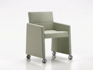 Billiani Мягкое кресло с подлокотниками на колесиках Inka wood