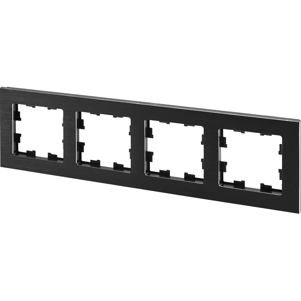 Рамка IEK Brite-4 для розеток и выключателей в черном металлическом исполнении 87761325 STLM-1108150 - Вид №2