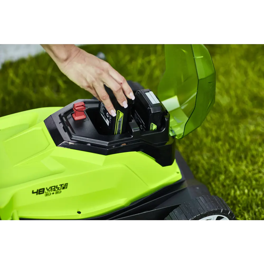 Аккумуляторная газонокосилка Greenworks 48V с двойной батареей и мульчированием 84134004 STLM-0046627 - Вид №4