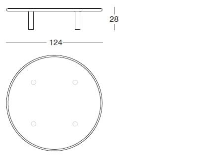 Стеклянный ироко круглый низкий садовый столик Longhi курорт ARCH-00084015 - Вид №3