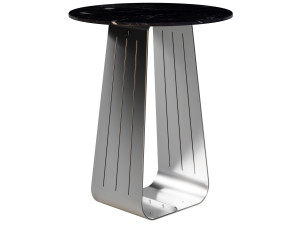 Высокий круглый садовый стол с мраморной столешницей