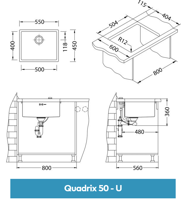 Мойка Alveus Quadrix 50 1102606 - Вид №2
