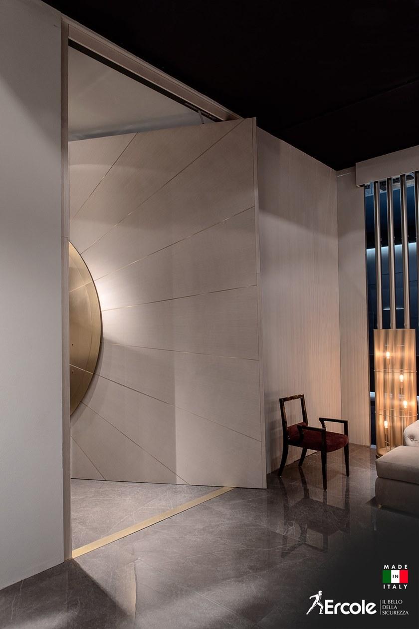 Ercole Автоматическая бронированная поворотная дверь из массива дерева и латуни sun-id-1348399 - Вид №2