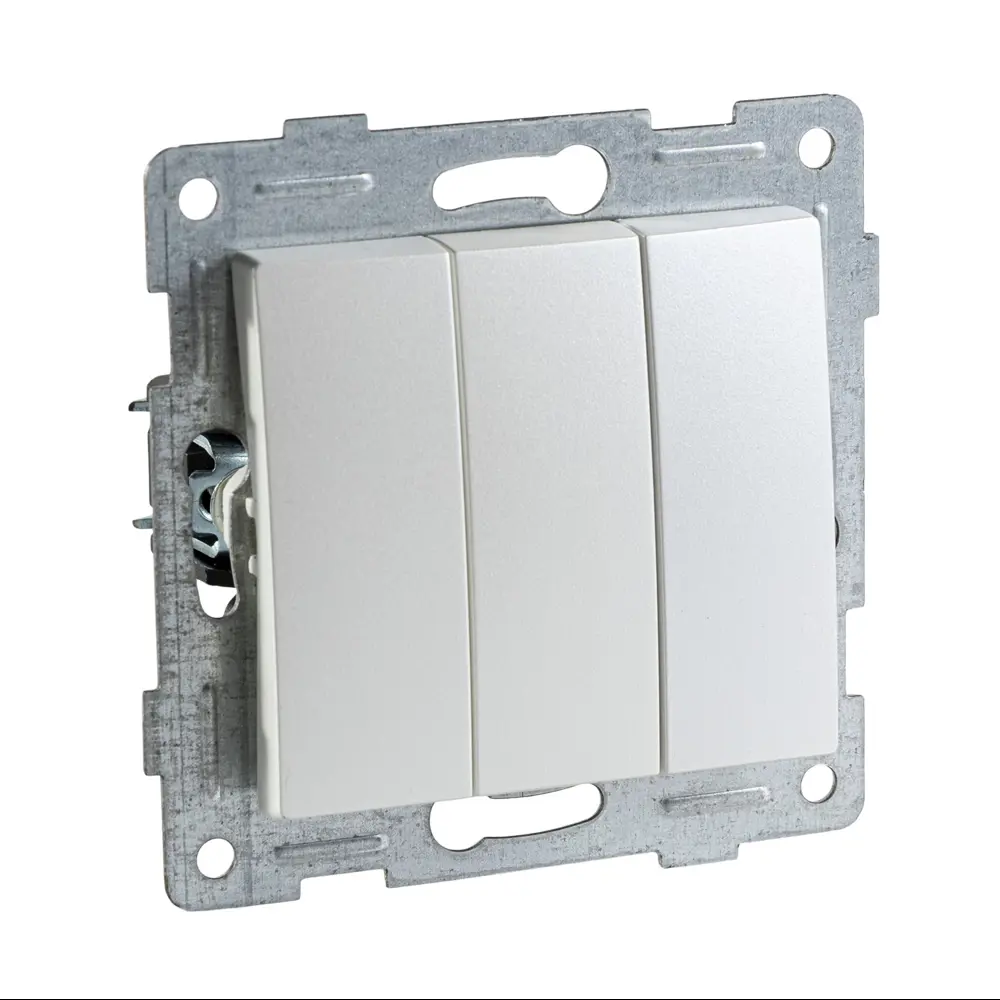 Выключатель встраиваемый Gusi Electric Ugra 3 клавиши цвет жемчуг STLM-2079686