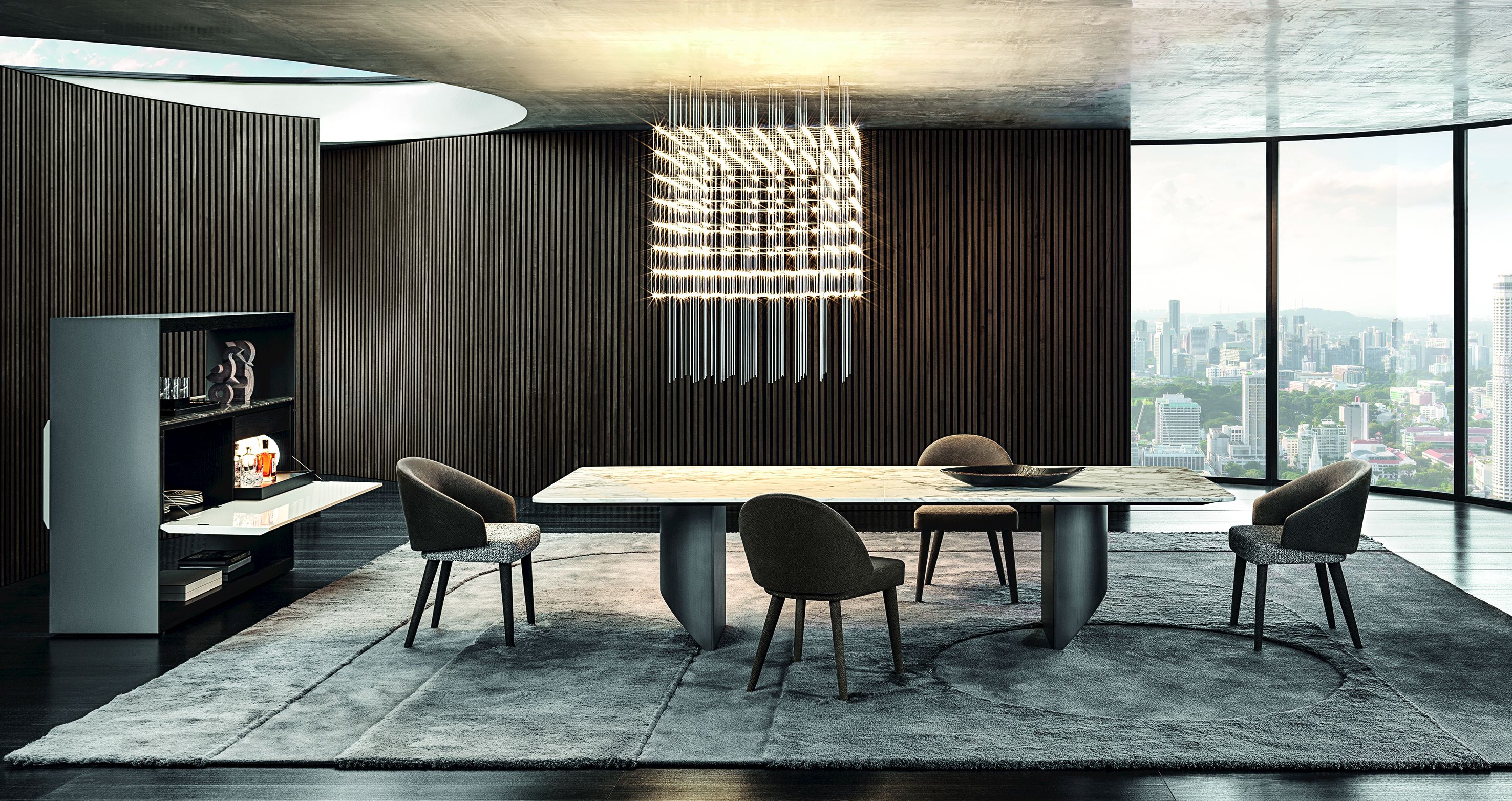 Мраморный прямоугольный стол для гостиной Minotti Клин ARCH-00131549 - Вид №1