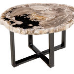 FUBR038 Приставной столик из окаменелого дерева ijlbrown  - Вид №2