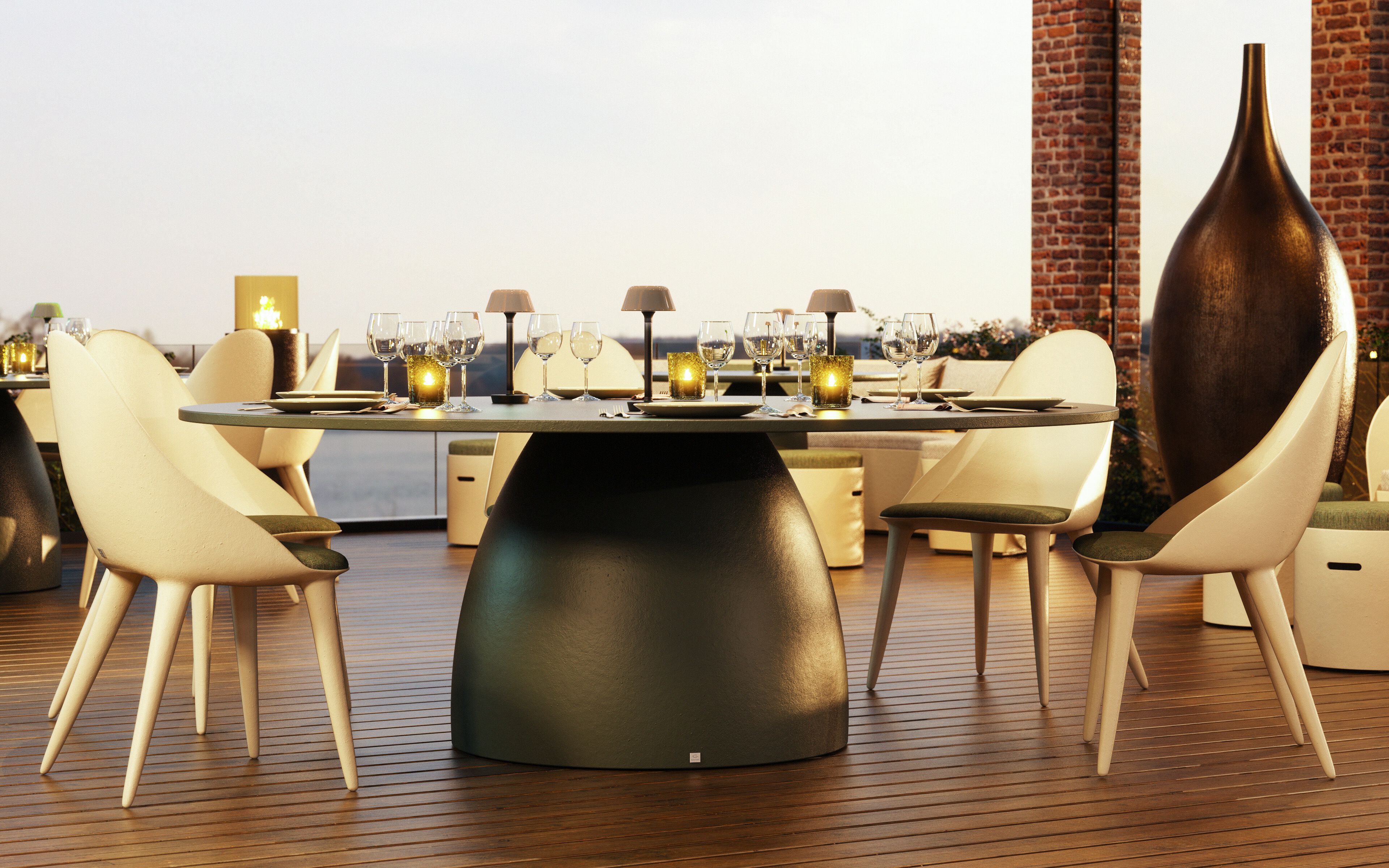 Круглый стол из стекловолокна GANSK BARREL ARCH-00124204 - Вид №6