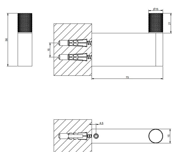 Держатель для полотенец из хромированной латуни Gessi Habito ARCH-00145331