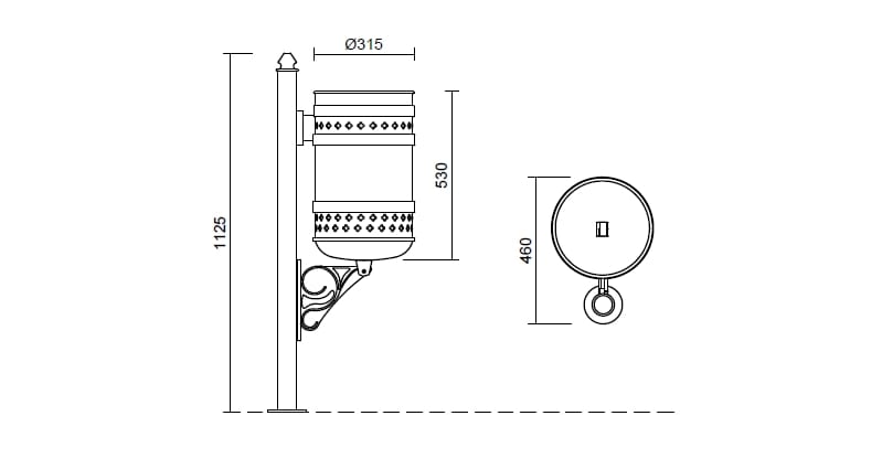 Наружная стальная стойка для мусора Studio Città LIBERTY ARCH-00081579 - Вид №3