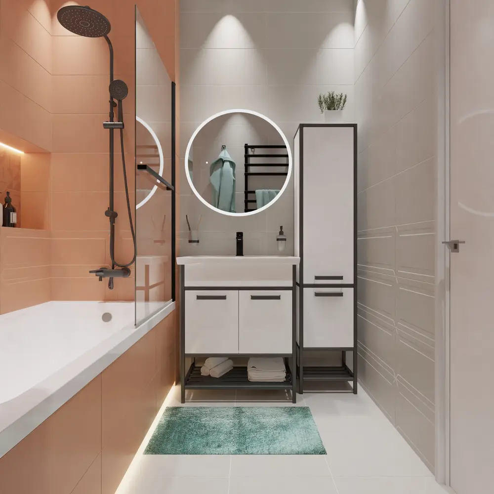 Плитка настенная Керамин Сонет 1 25x75 см 1.69 м² матовая цвет розовый STLM-2046666 - Вид №4