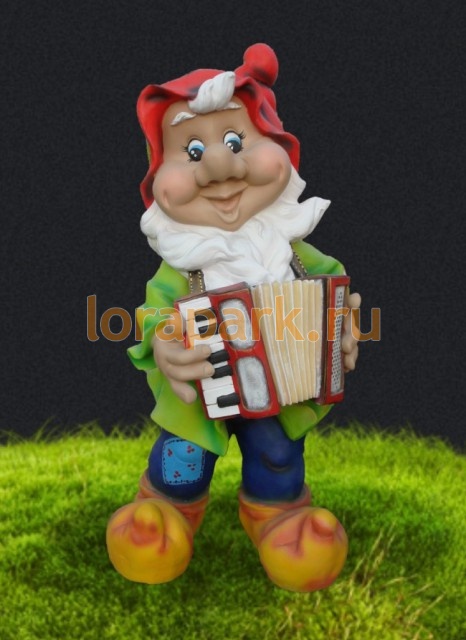 GG101-SB.LS ГНОМ с гармошкой, скульптура бетонная LAB.Space 