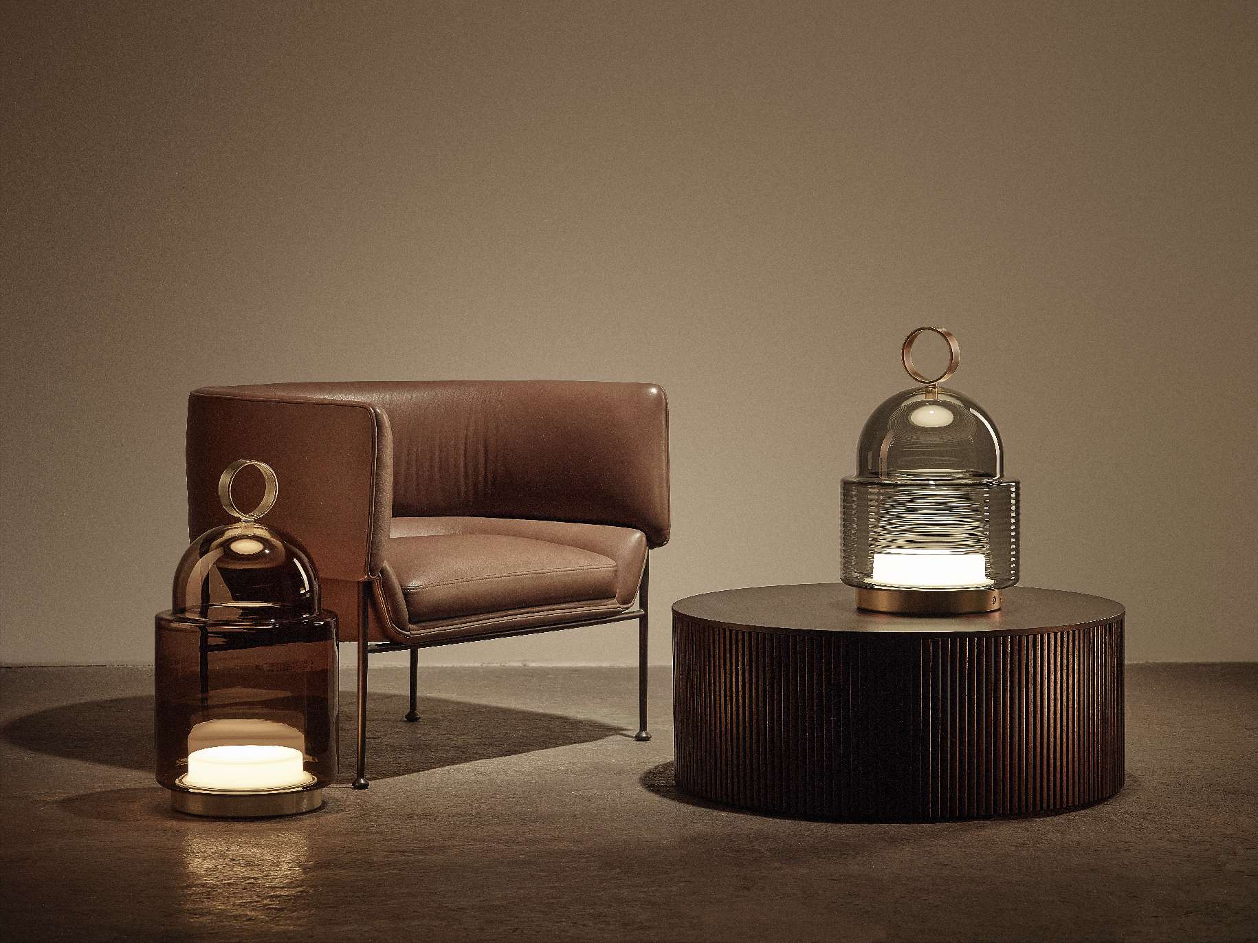 Напольная лампа из дутого стекла BROKIS купол ARCH-00011428 - Вид №3